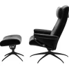 FÅTÖLJ STRESSLESS BERLIN STAR + PALL - HÖG RYGG - LÄDER