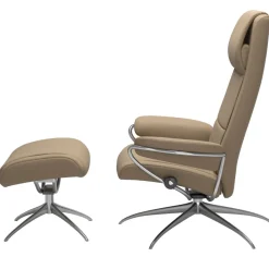 FÅTÖLJ STRESSLESS PARIS STAR - HÖG RYGG + PALL