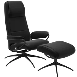 FÅTÖLJ STRESSLESS PARIS STAR M HÖG RYGG + PALL