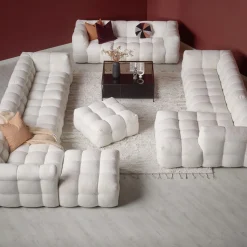 MODULSOFFA CREAM - 1,5-SITS MED ARMSTÖD HÖGER