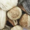 PLÄD BROWN STRIPED MOHAIR