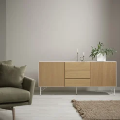 SIDEBOARD EDGE - SVART/VITPIGM. EKFANÉR, KOMBINATION 3